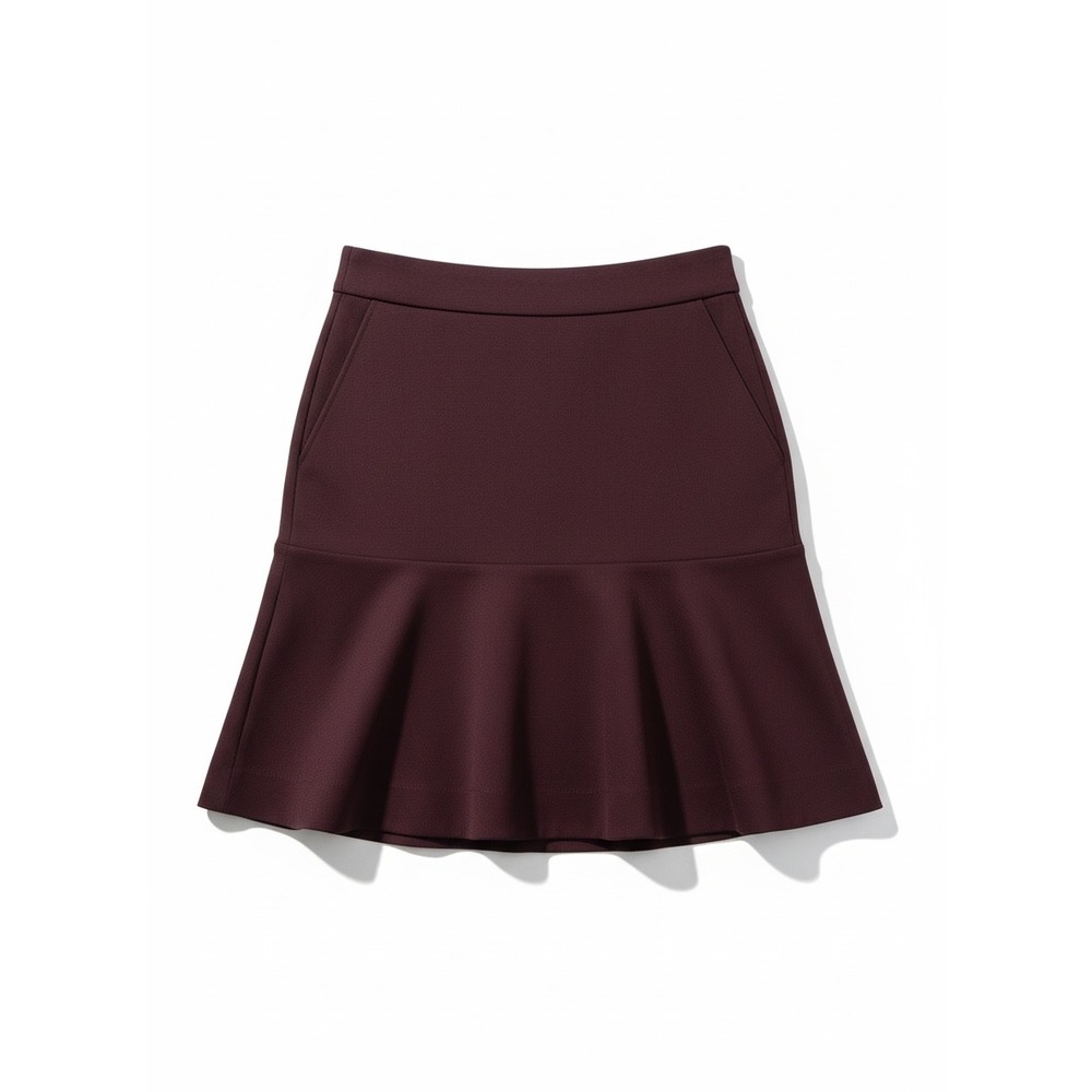 Cabi Flounce Skirt Burgundy Size 2